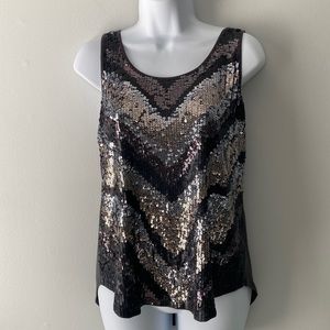 ⚡️Last days! Express Womens Black Sequin Tank Top Size M